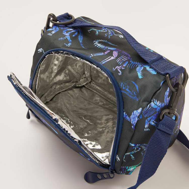 Juniors Dinosaur Print Lunch Bag with Detachable Strap