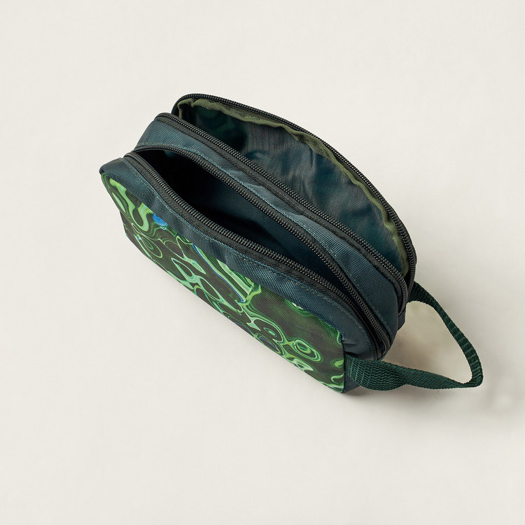 Juniors Printed Pencil Pouch with Zip Closure and Wrist Handle