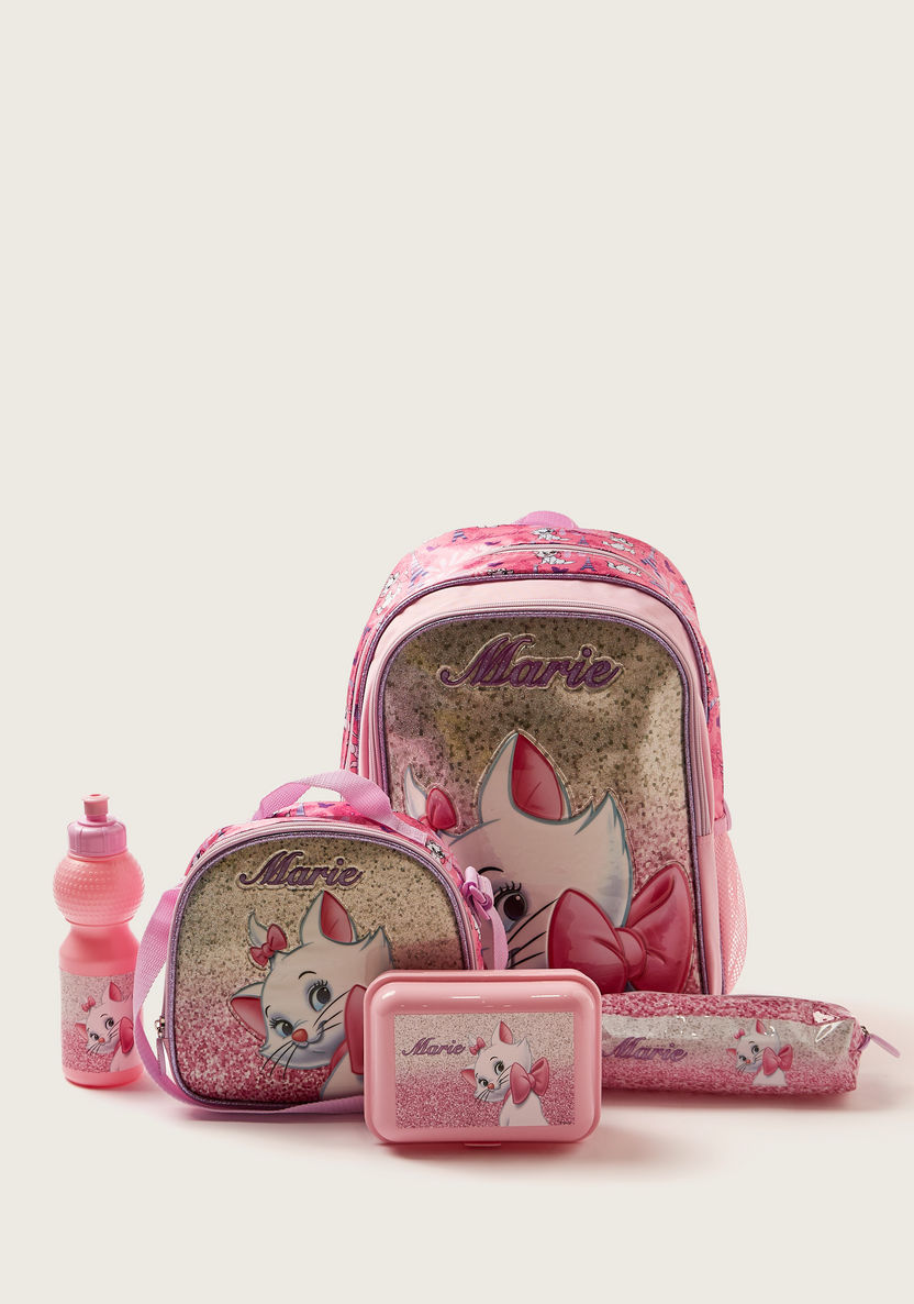 Simba 5-Piece Marie Print Trolley Backpack Set - 16 inches-School Sets-image-0