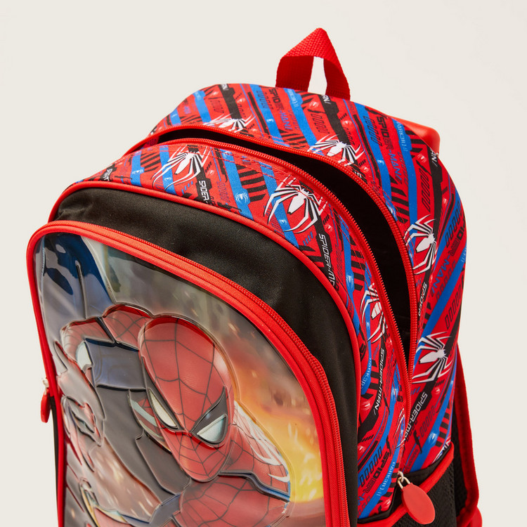 Simba 5-Piece Spider-Man Befighting Trolley Backpack Set - 16 inches