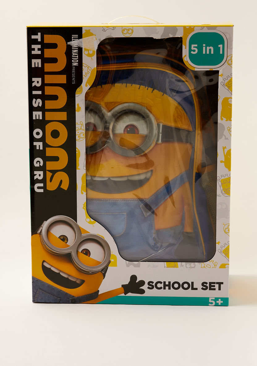 Simba 5-Piece Minions Funny Face Trolley Backpack Set - 16 inches-Trolleys-image-9