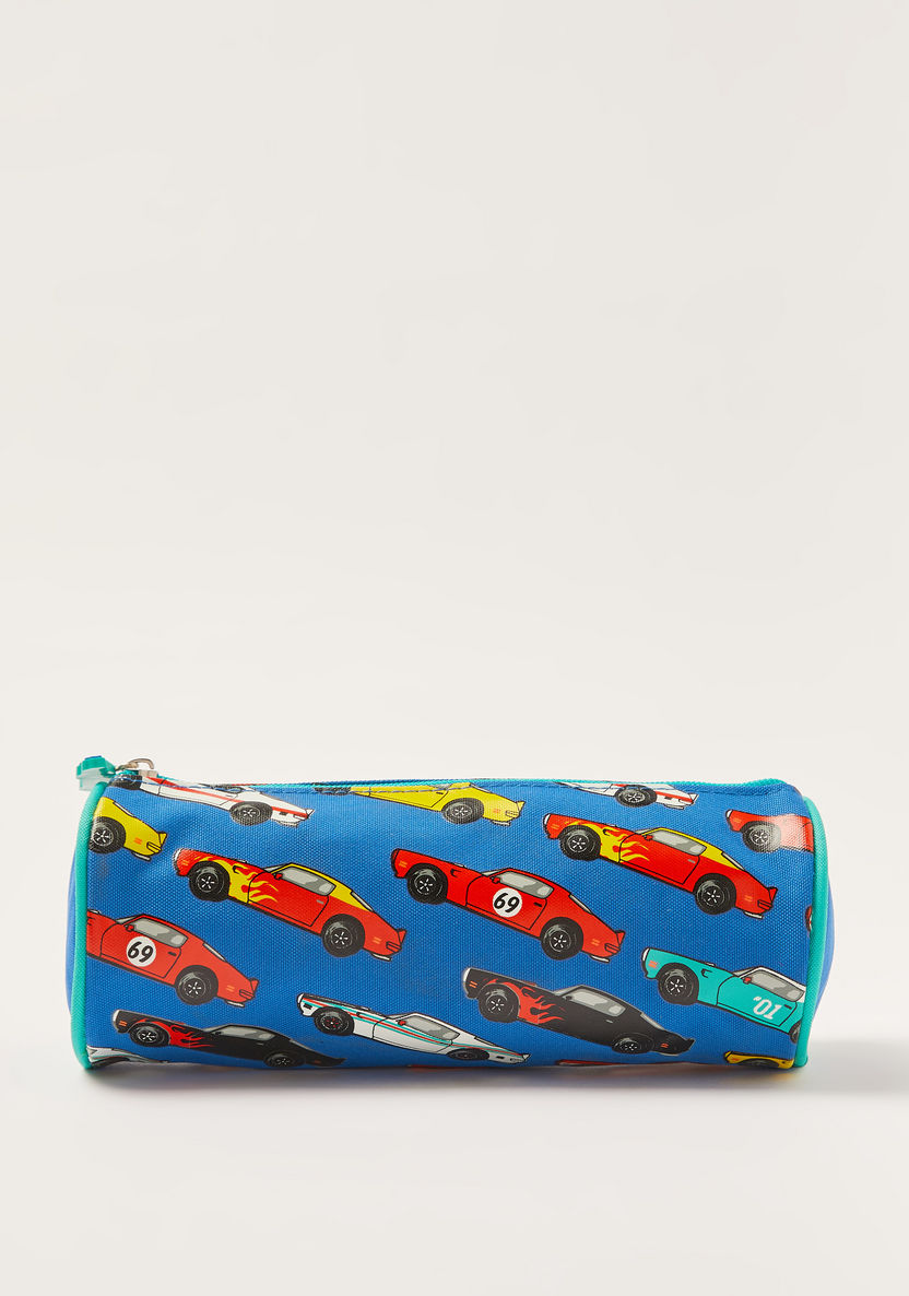 Juniors Car Print Pencil Pouch with Zip Closure-Pencil Cases-image-0