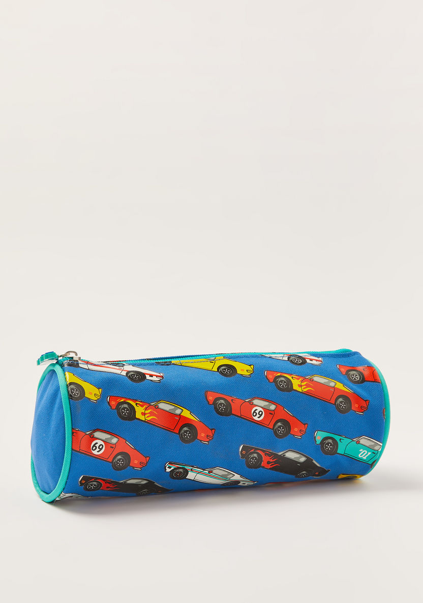 Juniors Car Print Pencil Pouch with Zip Closure-Pencil Cases-image-1