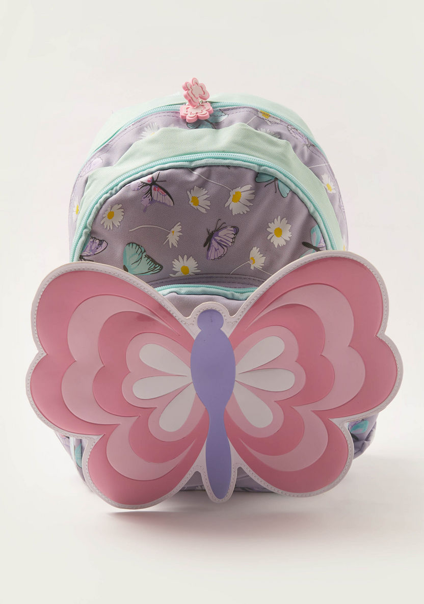 Juniors Butterfly Accented Backpack with Adjustable Shoulder Straps - 16 inches-Backpacks-image-0
