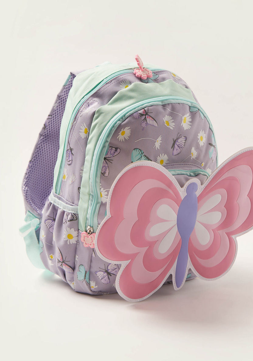 Juniors Butterfly Accented Backpack with Adjustable Shoulder Straps - 16 inches-Backpacks-image-1