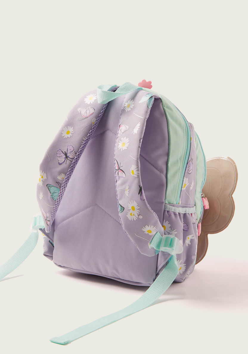 Juniors Butterfly Accented Backpack with Adjustable Shoulder Straps - 16 inches-Backpacks-image-3