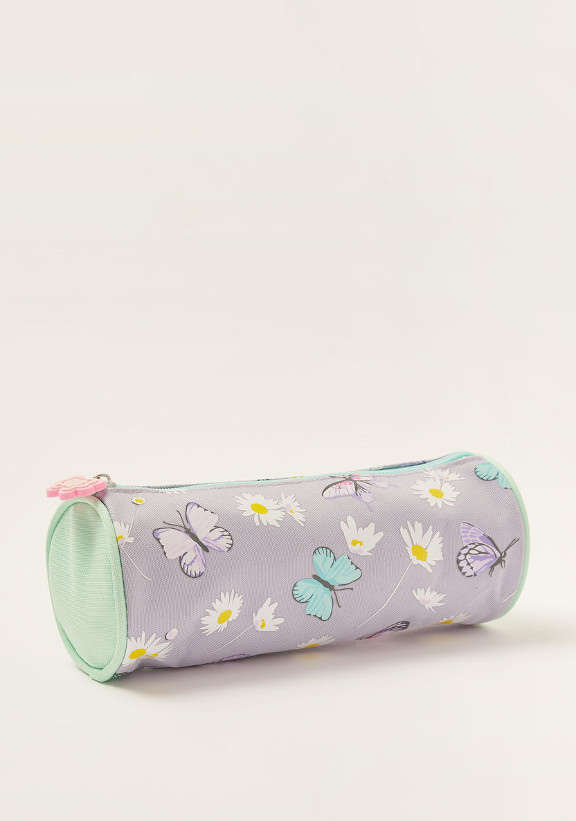 Juniors Butterfly Print Pencil Case with Zip Closure-Pencil Cases-image-1