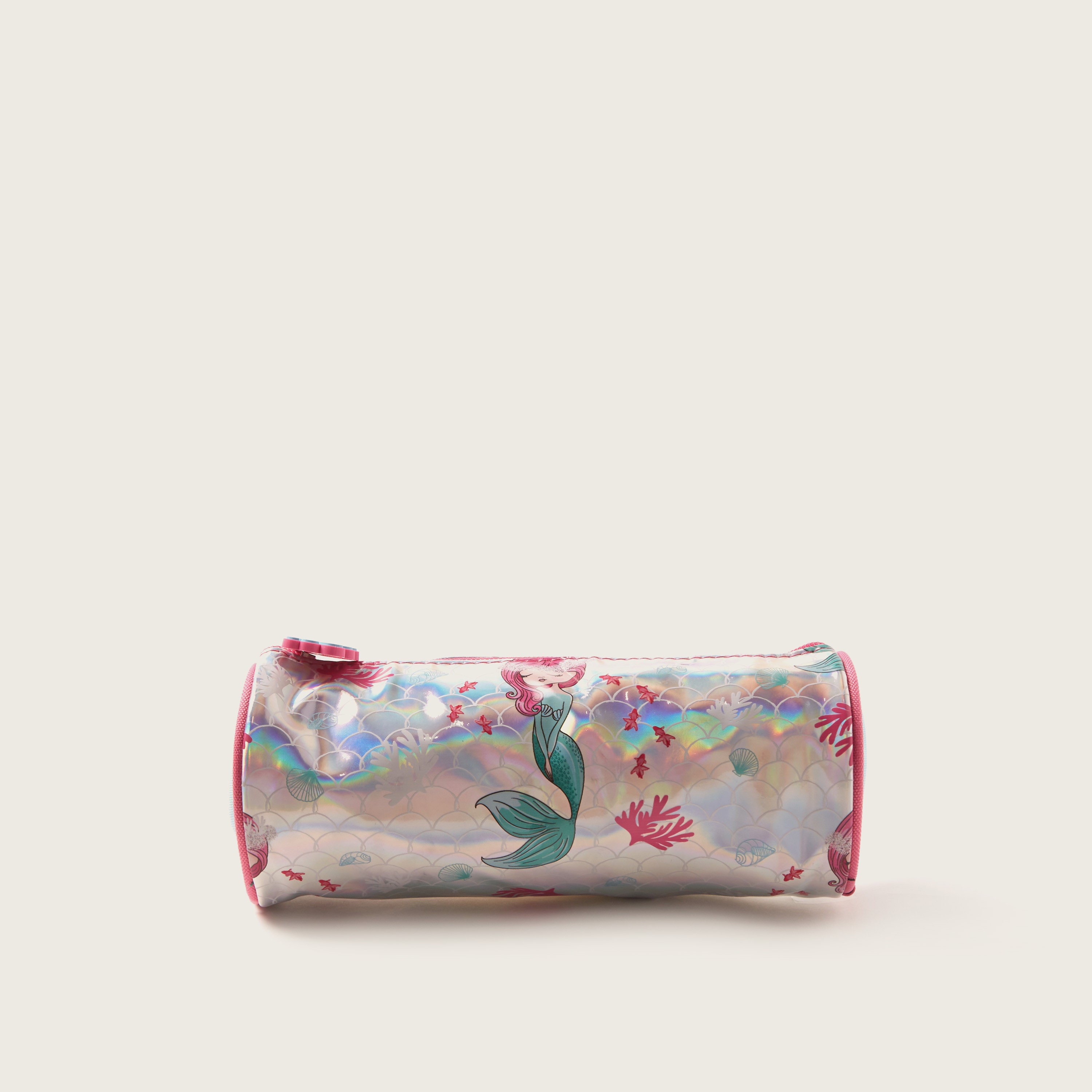 Juniors Mermaid Print Pencil Case with Zip Closure-school-stationery-pencilcases-image-1
