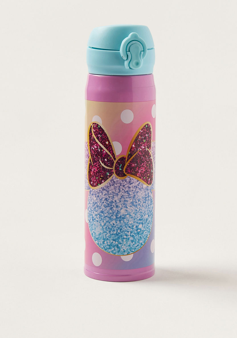 Simba Minnie Mouse Glitter Textured Stainless Steel Water Bottle-Water Bottles-image-0