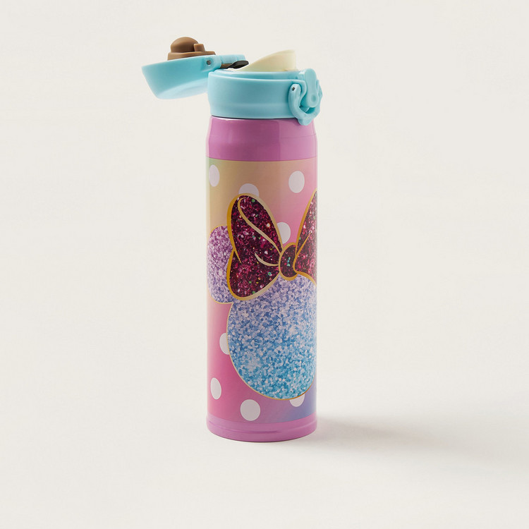 Simba Minnie Mouse Glitter Textured Stainless Steel Water Bottle