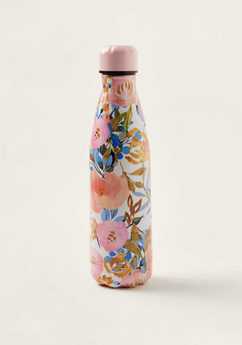 Juniors Floral Print Stainless Steel Water Bottle-Water Bottles-image-0