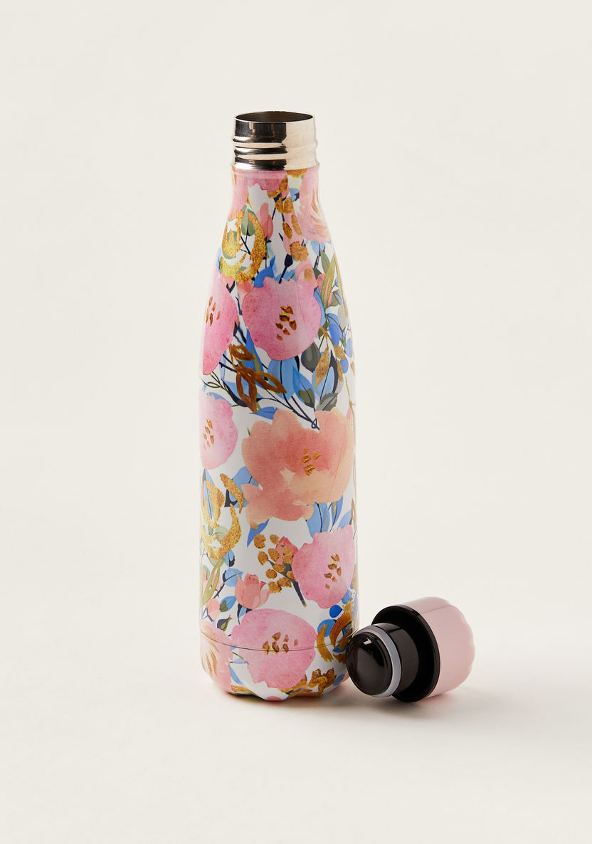 Juniors Floral Print Stainless Steel Water Bottle-Water Bottles-image-1