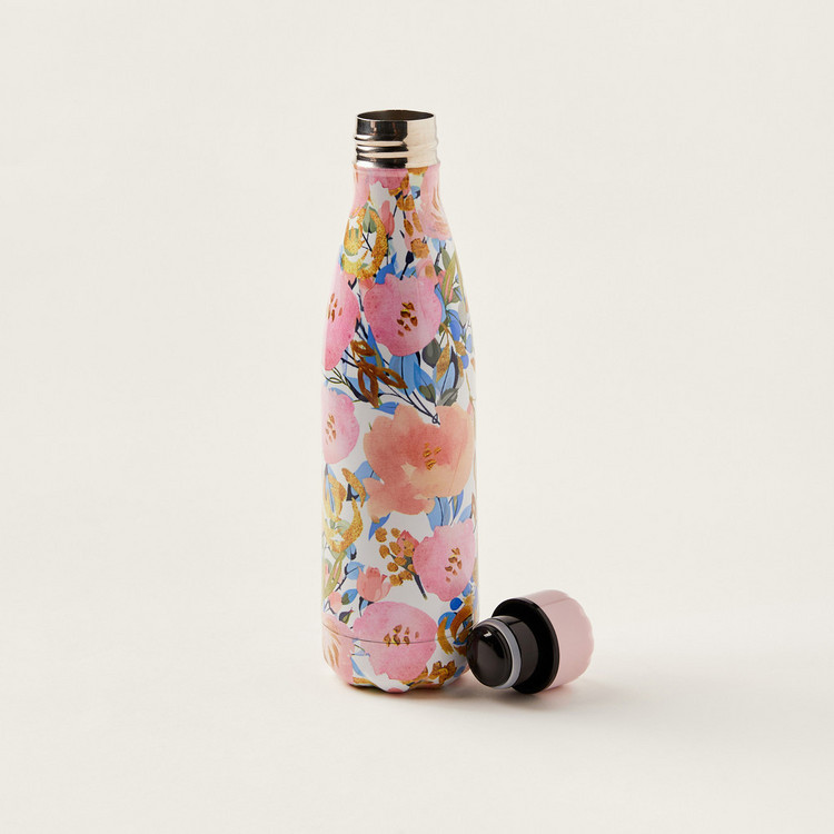 Juniors Floral Print Stainless Steel Water Bottle