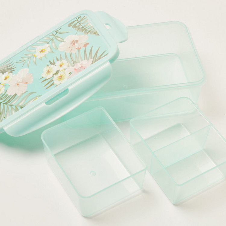 Juniors Tropical Print Lunch Box with Clip Lock Lid