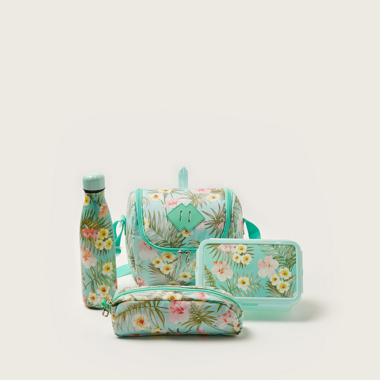 Juniors Tropical Print Lunch Box with Clip Lock Lid