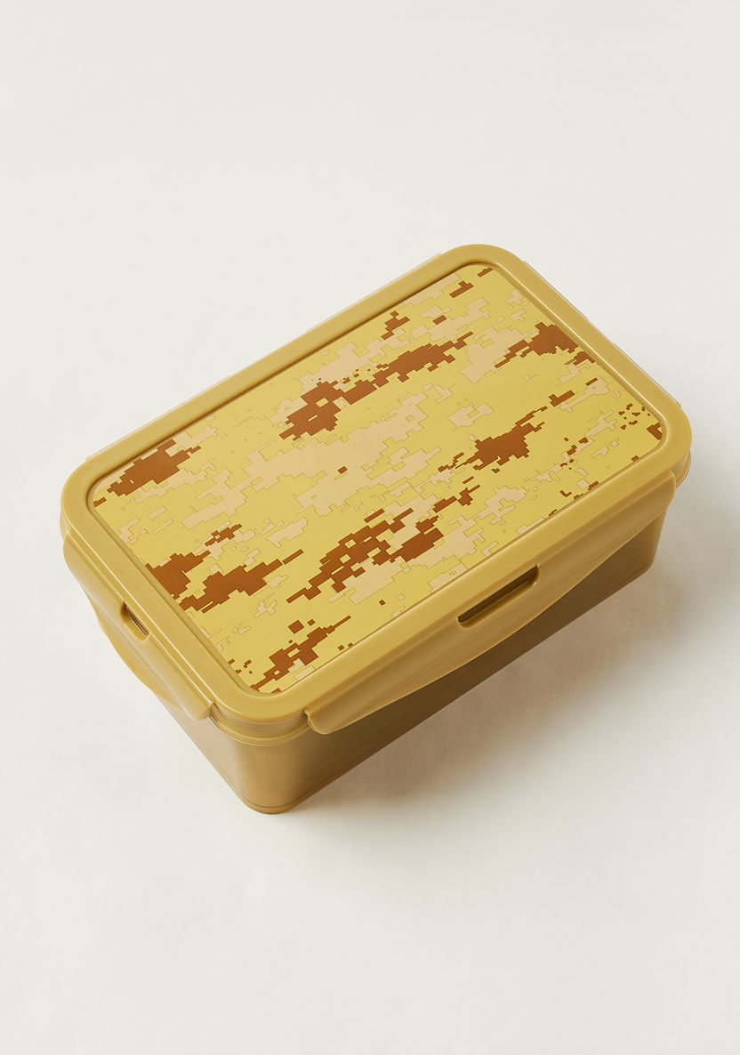 Juniors Camouflage Print Lunch Box with Lid and Clip Closure-Lunch Boxes-image-1