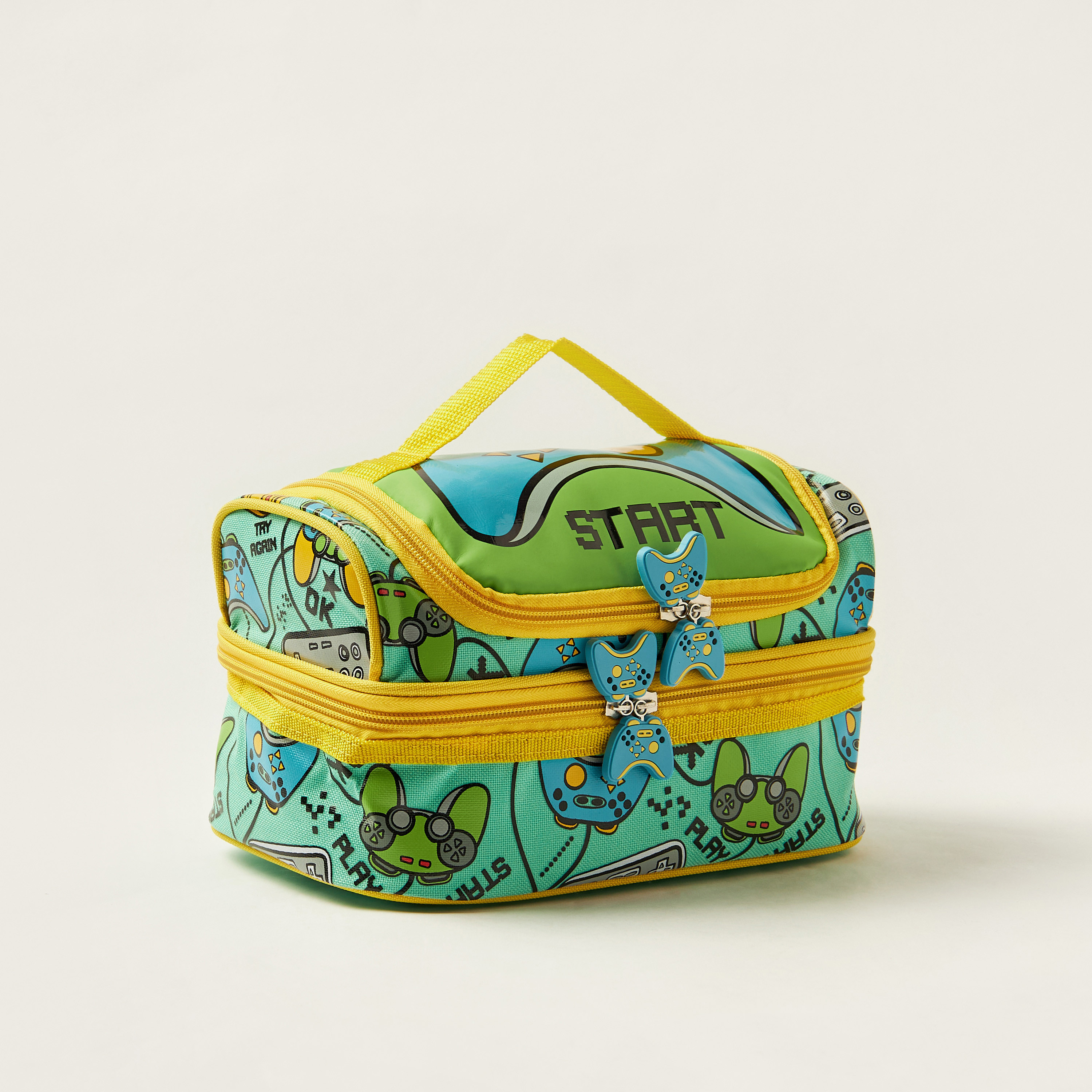 Juniors Gamer Print Lunch Bag with Zip Closure and Top Handle-school-lunchessentials-lunchbags-image-2