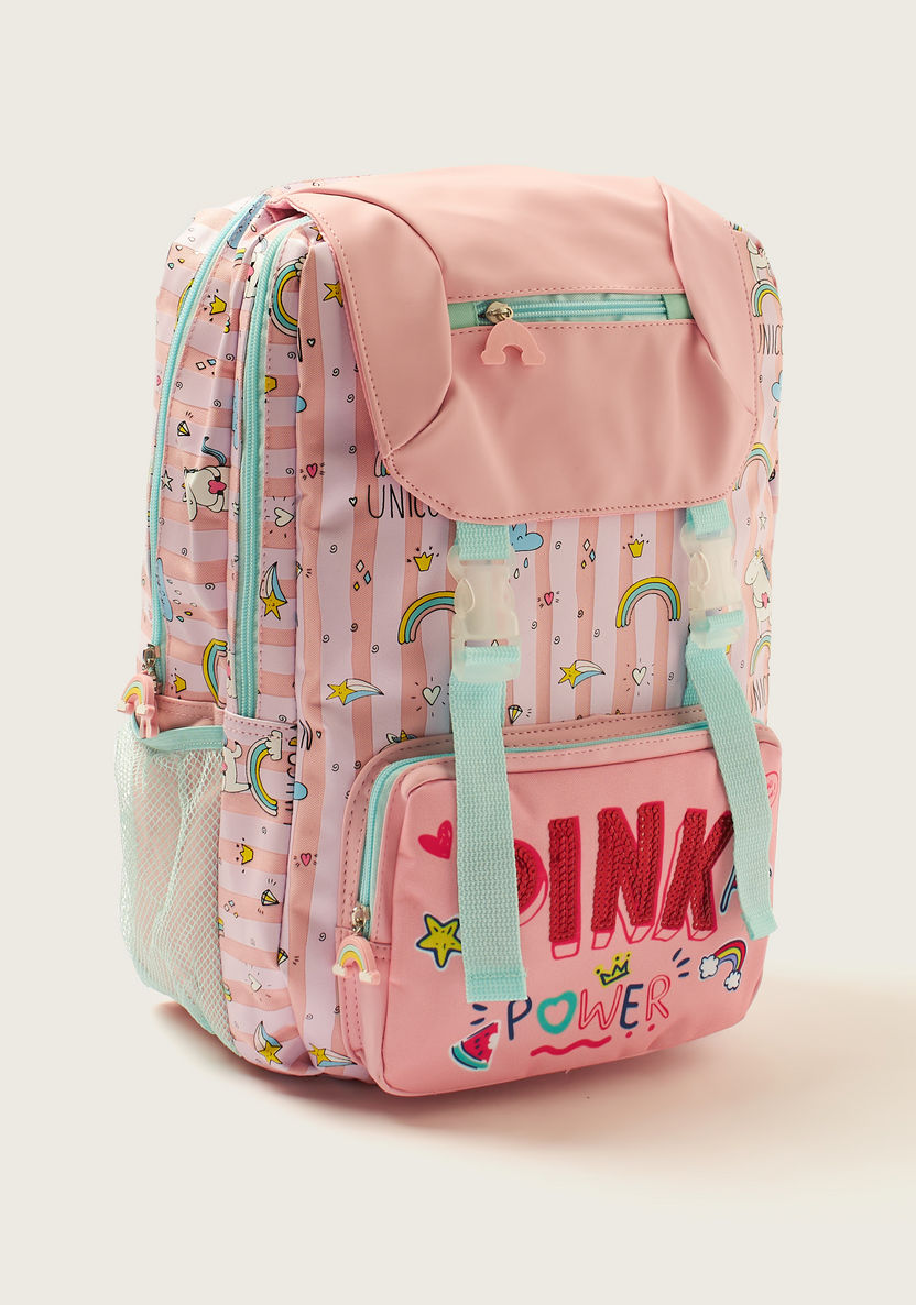 Juniors Unicorn Print Backpack - 16 inches-Backpacks-image-1