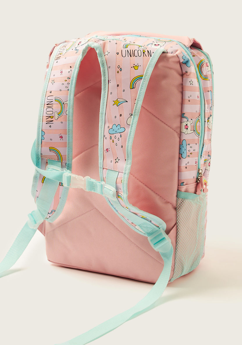 Juniors Unicorn Print Backpack - 16 inches-Backpacks-image-4