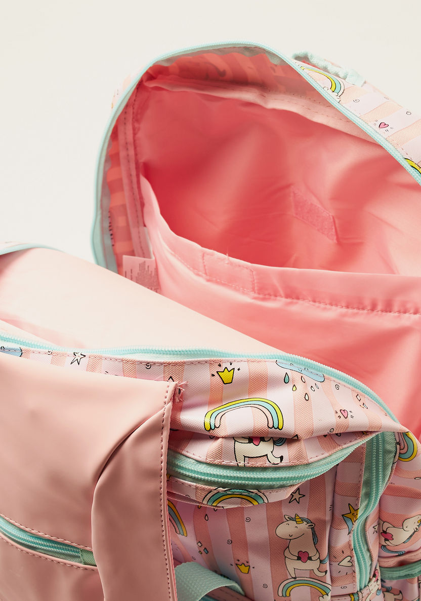 Juniors Unicorn Print Backpack - 16 inches-Backpacks-image-5