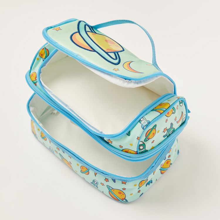 Juniors Printed Lunch Bag with Handle and Zip Closure