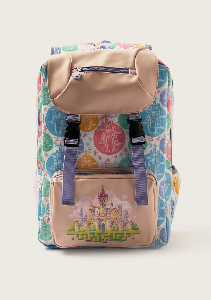Juniors Castle Print 16-inch Backpack with Adjustable Shoulder Straps-Backpacks-image-0