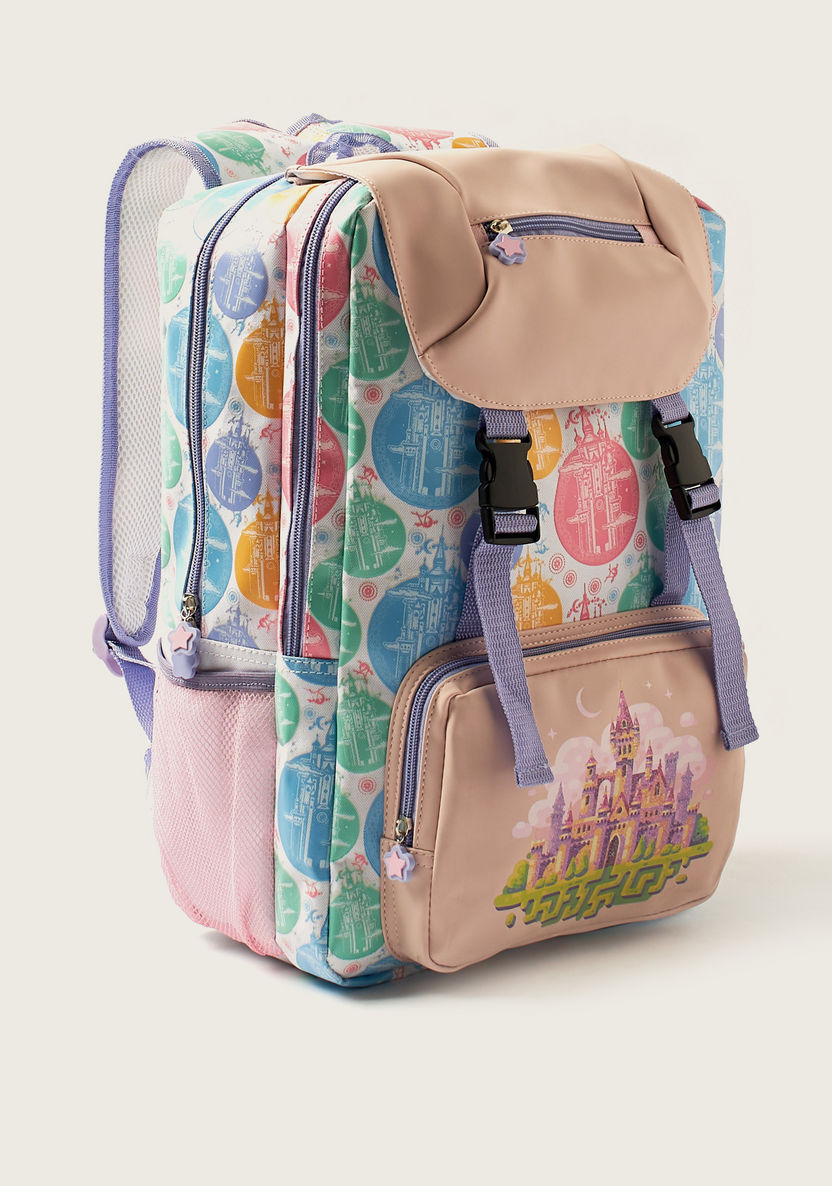 Juniors Castle Print 16-inch Backpack with Adjustable Shoulder Straps-Backpacks-image-1