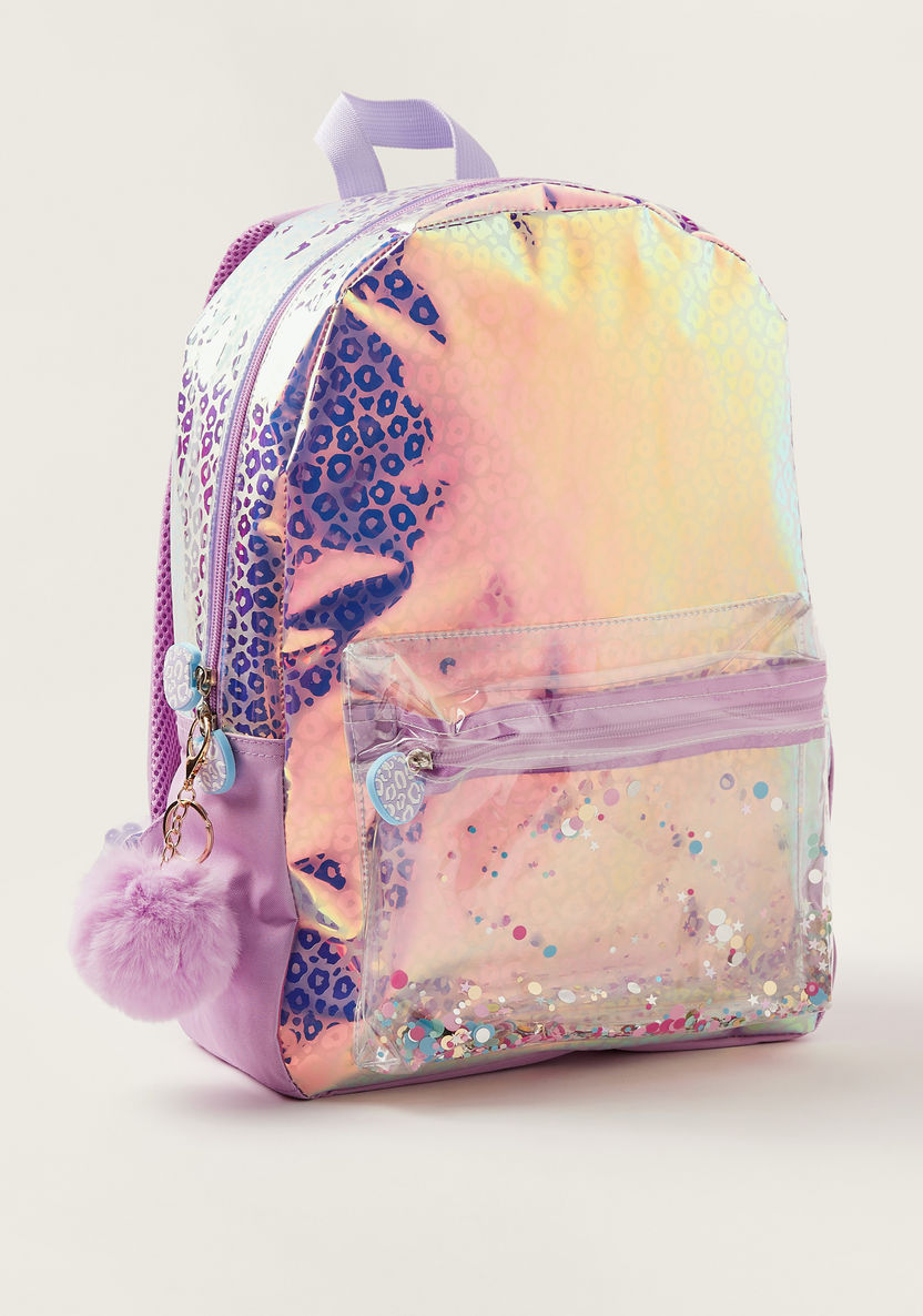 Juniors Animal Print Backpack with Adjustable Shoulder Straps - 20 inches-Backpacks-image-1