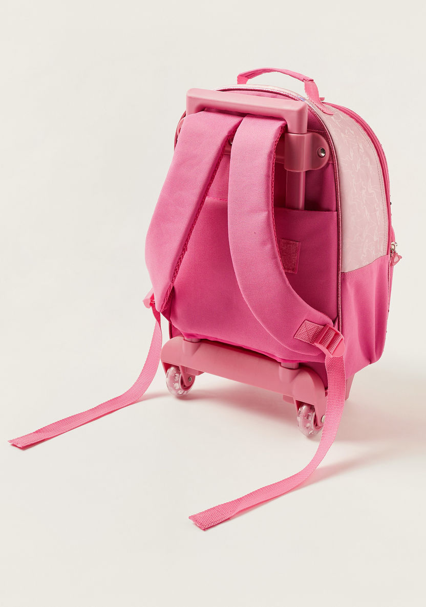 Juniors Sequin Detail 14-inch Trolley Backpack with Flamingo Zip Pulls-Trolleys-image-2