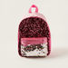 Juniors Sequin Detail 14-inch Backpack with Flamingo Zip Pulls-Backpacks-thumbnail-0