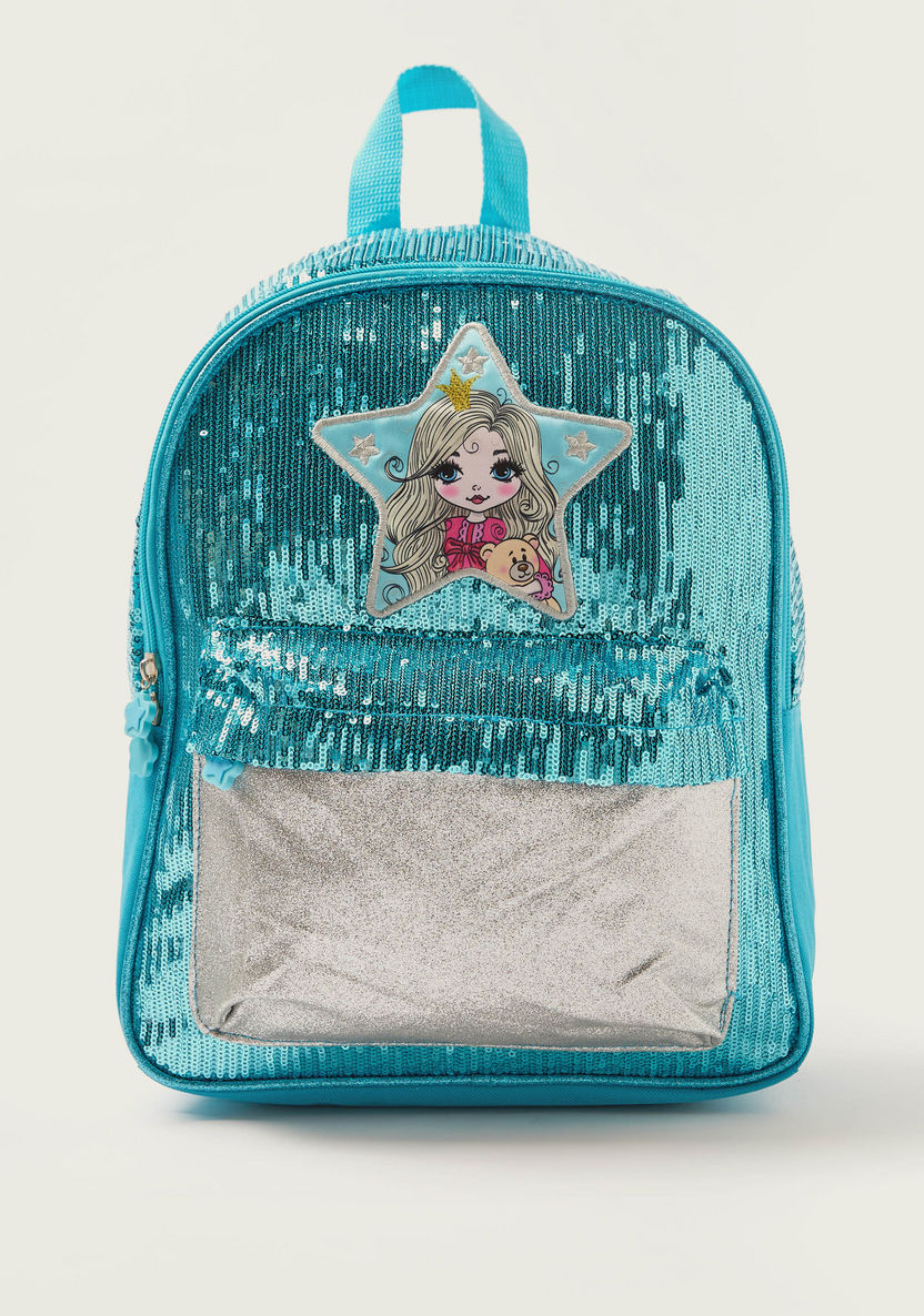Juniors Sequin Embellished Backpack - 14 inches-Backpacks-image-0