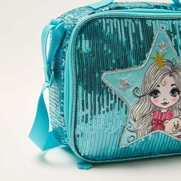 Juniors Embellished Lunch Bag with Zip Closure
