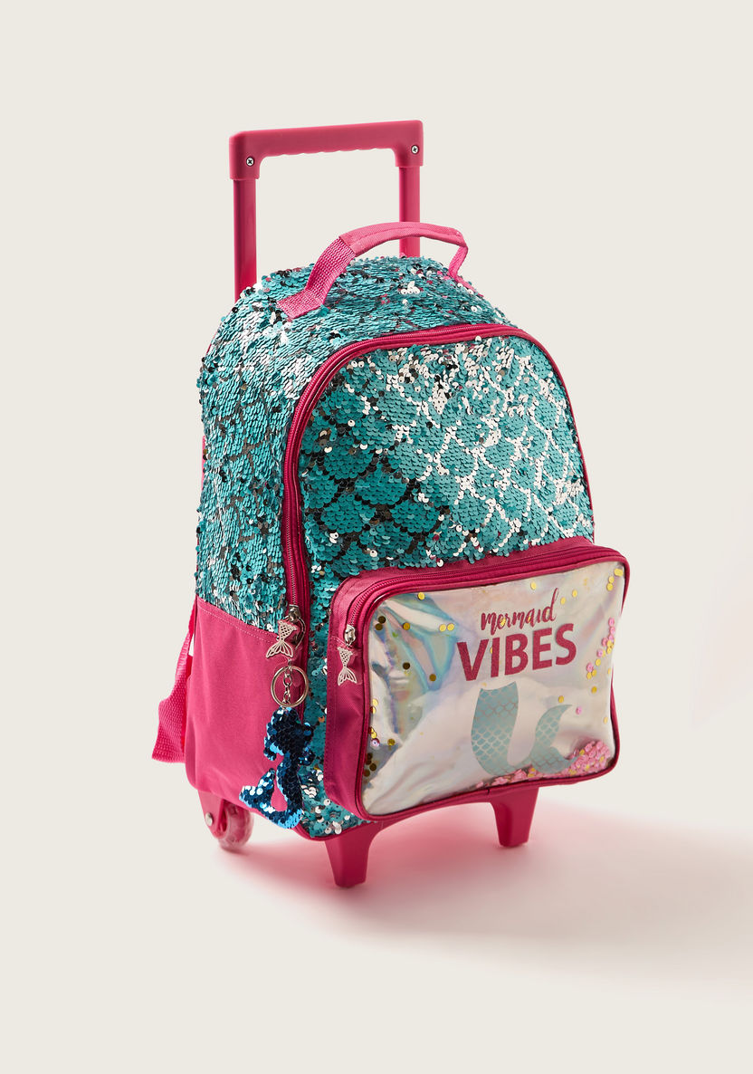 Juniors Sequin Embellished Trolley Backpack - 14 inches-Trolleys-image-1