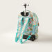 Juniors Floral Print Trolley Backpack with Keychain Charm - 18 inches-Trolleys-thumbnail-5