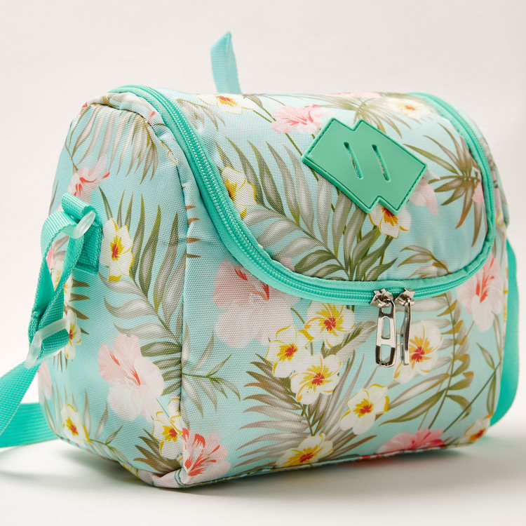 Juniors Floral Print Lunch Bag with Adjustable Strap