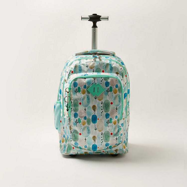 Juniors Forest Print 18-inch Trolley Backpack with Keychain