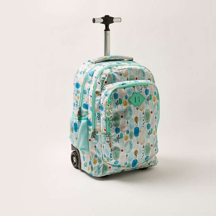 Juniors Forest Print 18-inch Trolley Backpack with Keychain