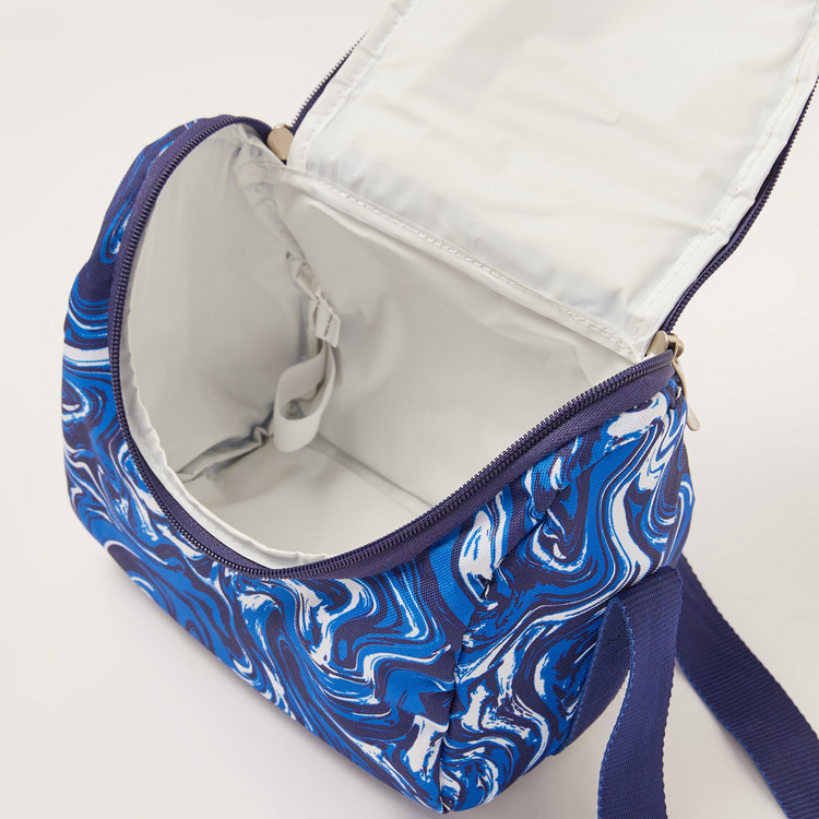 Juniors Printed Lunch Bag with Detachable Strap and Zip Closure
