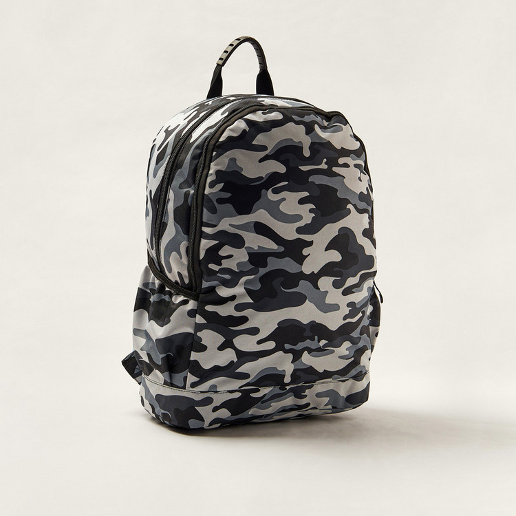 Juniors Camouflage Print 16-inch Backpack with Zip Closure