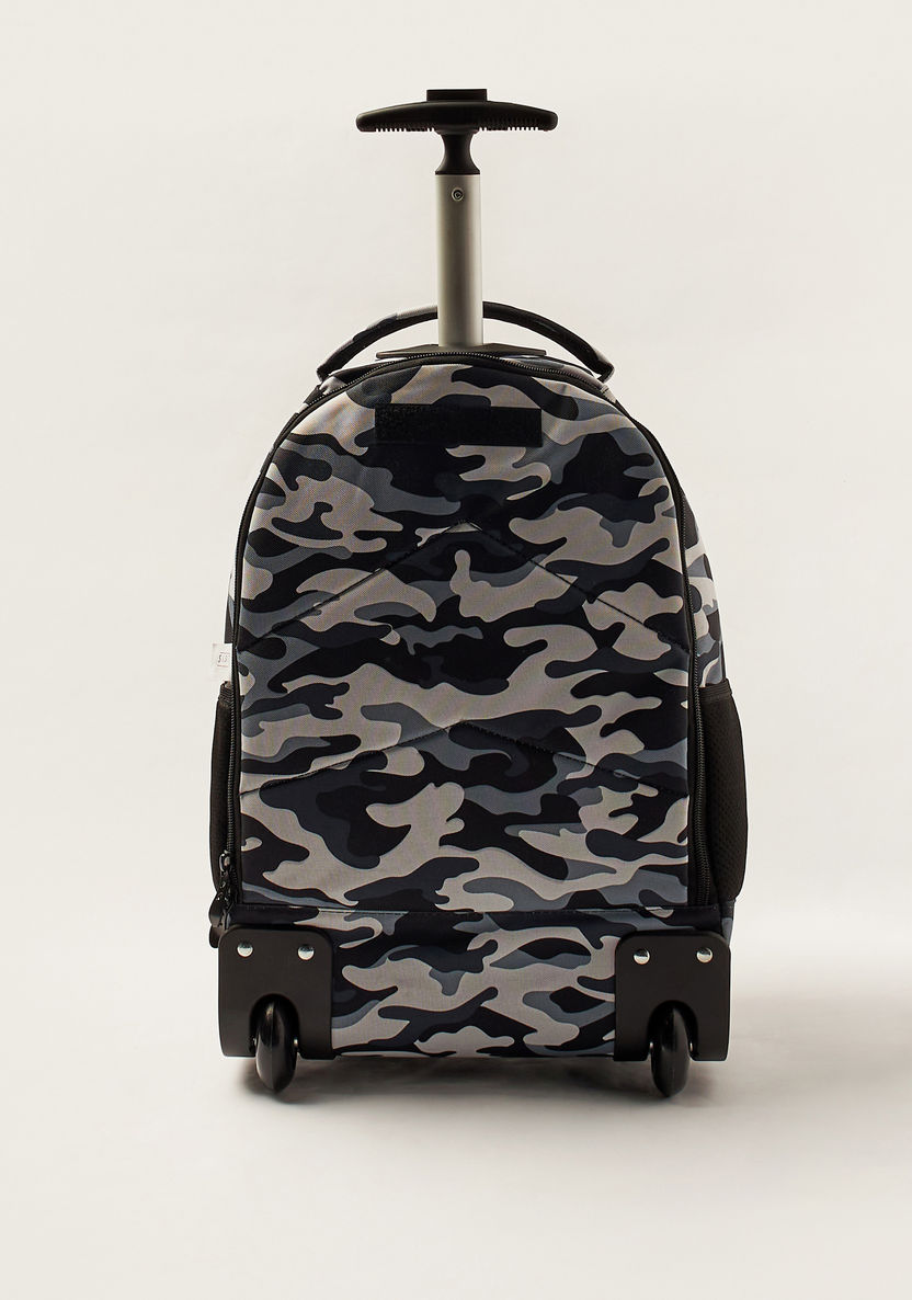 Juniors Camouflage Print 18-inch Trolley Backpack with Retractable Handle-Trolleys-image-5