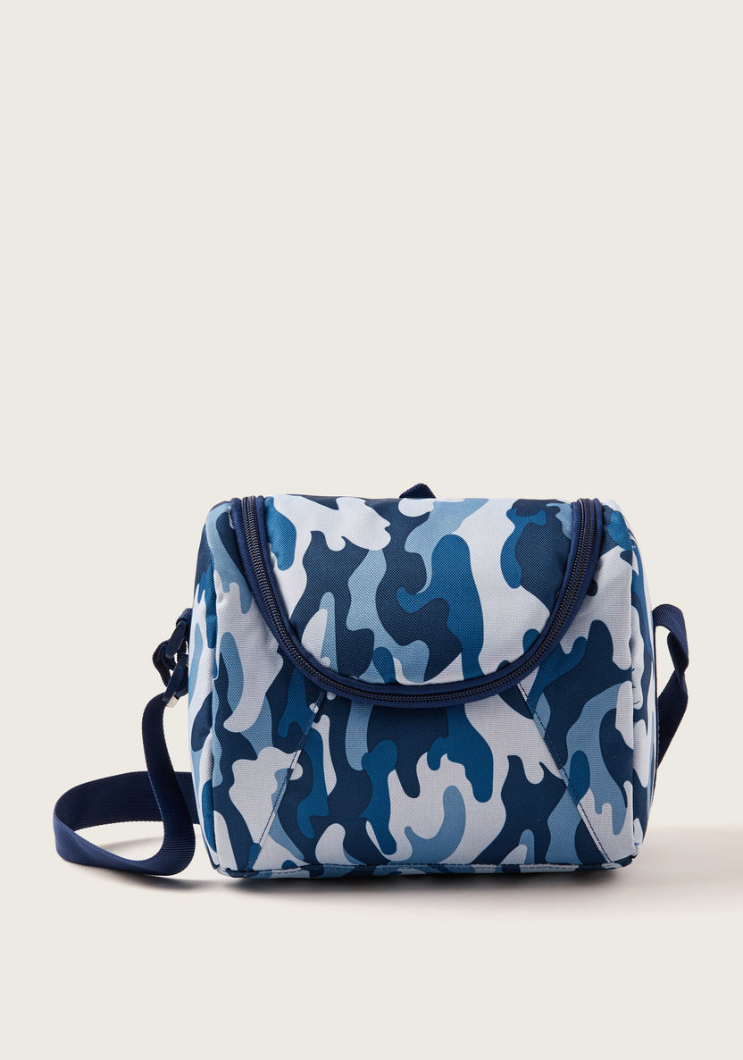 Juniors Camouflage Print Lunch Bag with Zip Closure-Lunch Bags-image-0