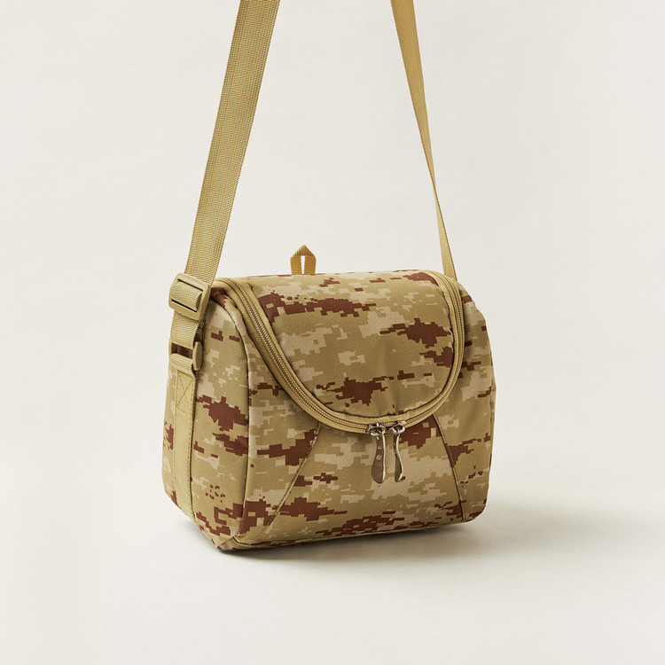 Juniors Camouflage Print Lunch Bag with Adjustable Strap