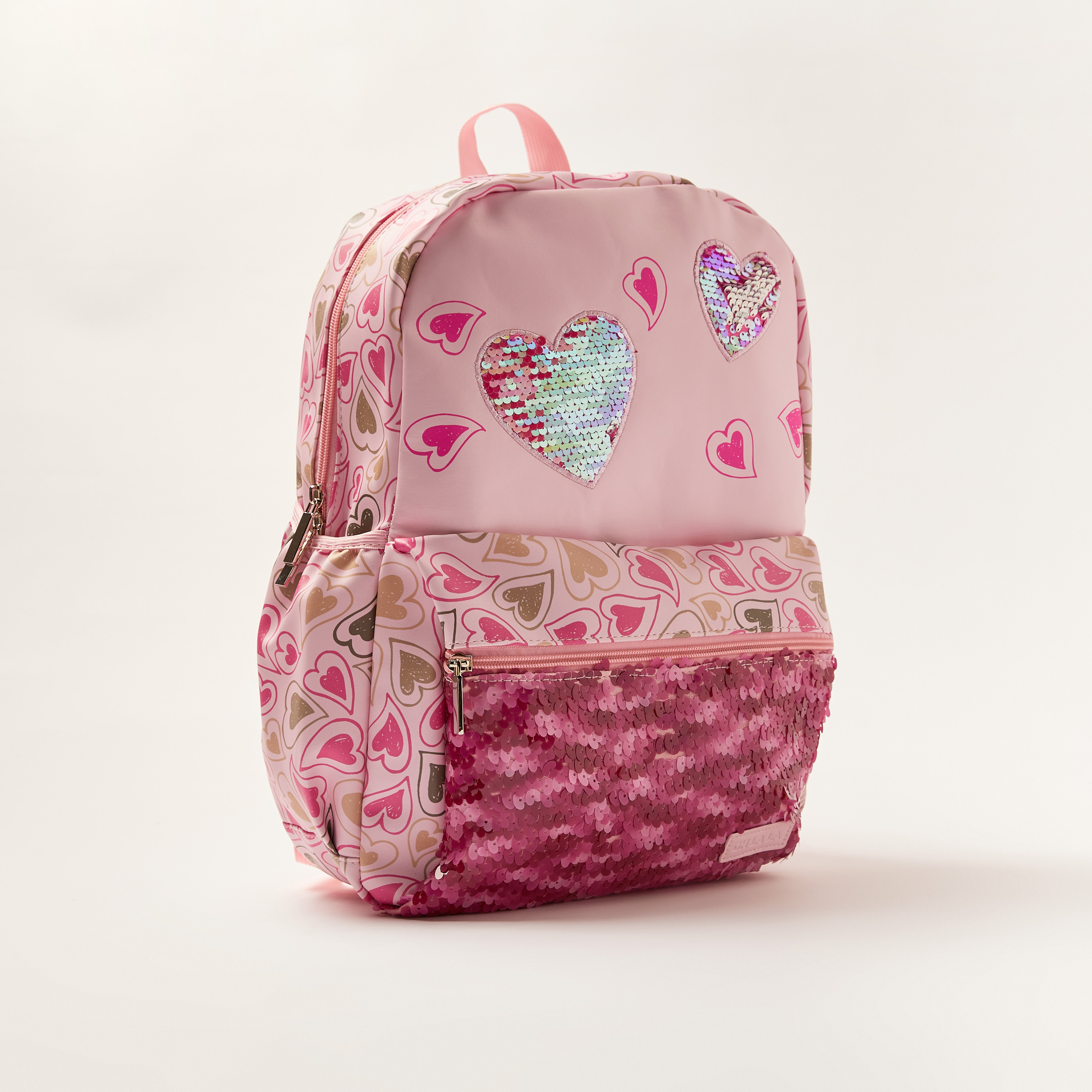 Juniors Heart Print Backpack with Pencil Case - 16 inches-school-bagsandbackpacks-backpacks-image-2