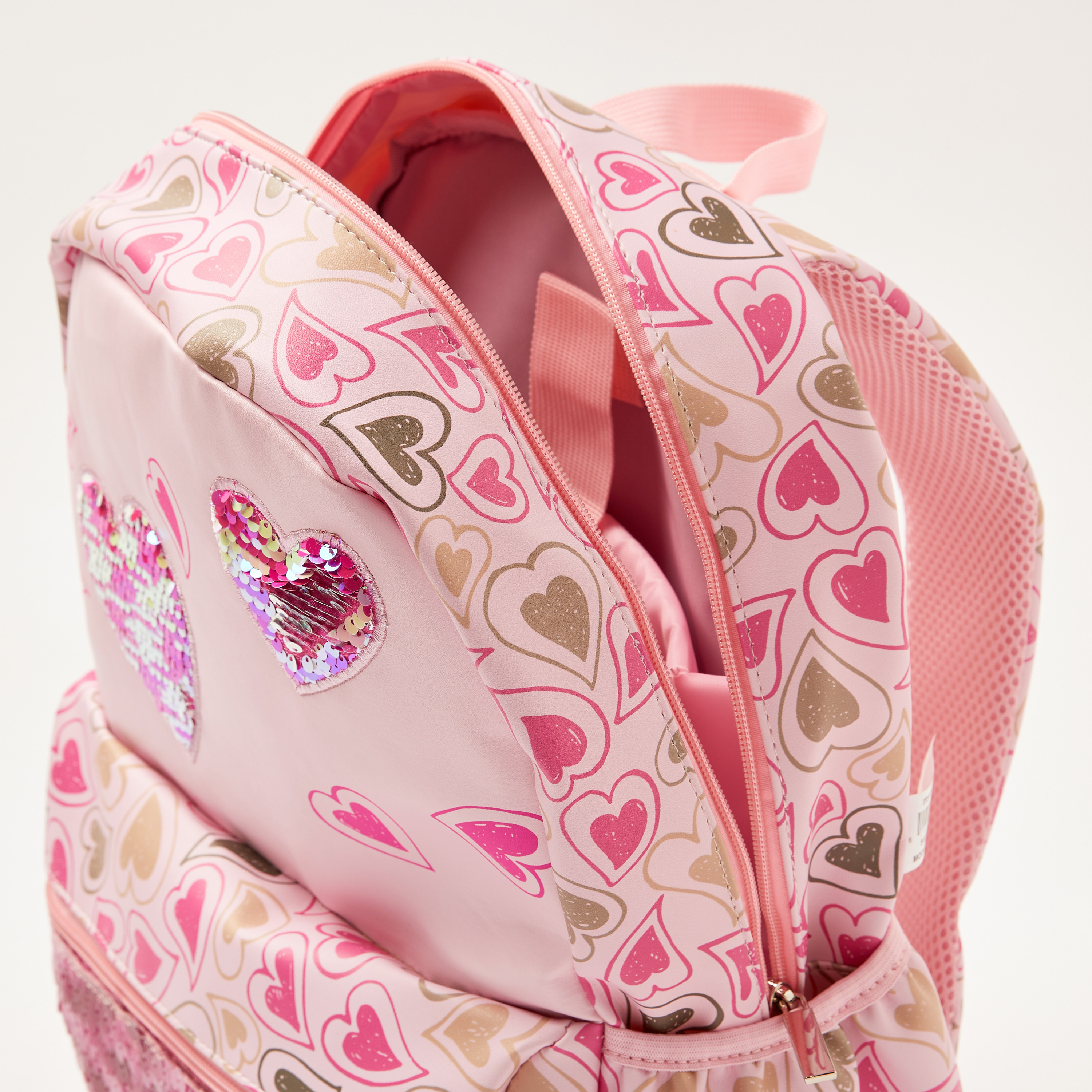 Juniors Heart Print Backpack with Pencil Case - 16 inches-school-bagsandbackpacks-backpacks-image-6