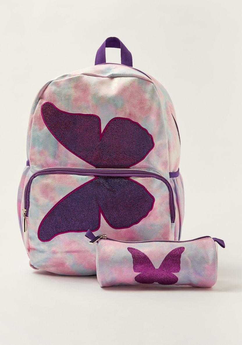 Juniors Embellished Butterfly Backpack with Pencil Case - 16 inches-Backpacks-image-0