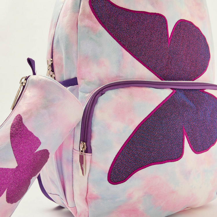 Juniors Embellished Butterfly Backpack with Pencil Case - 16 inches