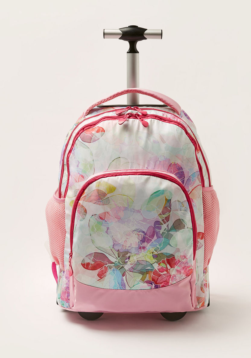 Juniors Printed Trolley Backpack with Retractable Handle - 18 inches-Trolleys-image-0