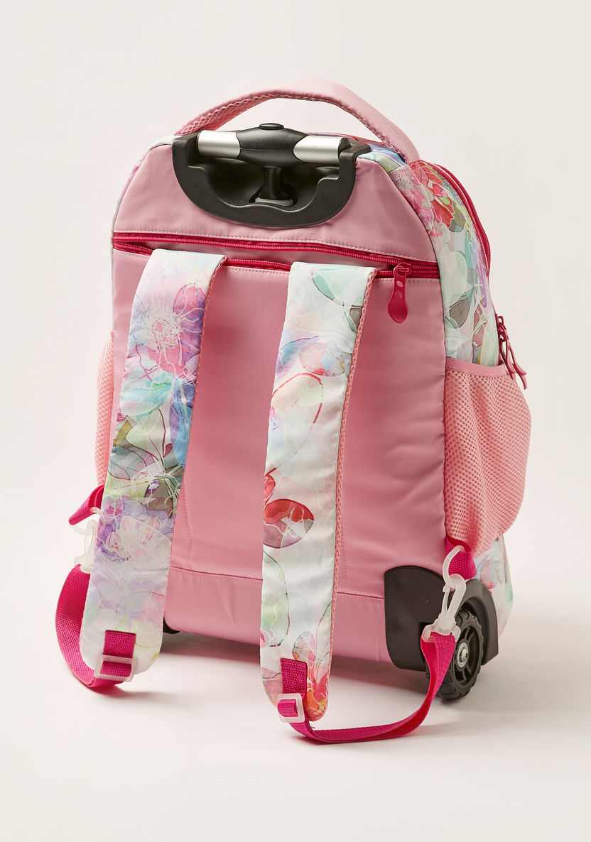 Juniors Printed Trolley Backpack with Retractable Handle - 18 inches-Trolleys-image-3