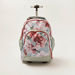 Juniors Floral Print Trolley Backpack with Retractable Handle - 18 inches-Trolleys-thumbnail-0