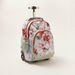 Juniors Floral Print Trolley Backpack with Retractable Handle - 18 inches-Trolleys-thumbnail-1